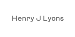 The brand logo of Henry J Lyons in grayscale.
