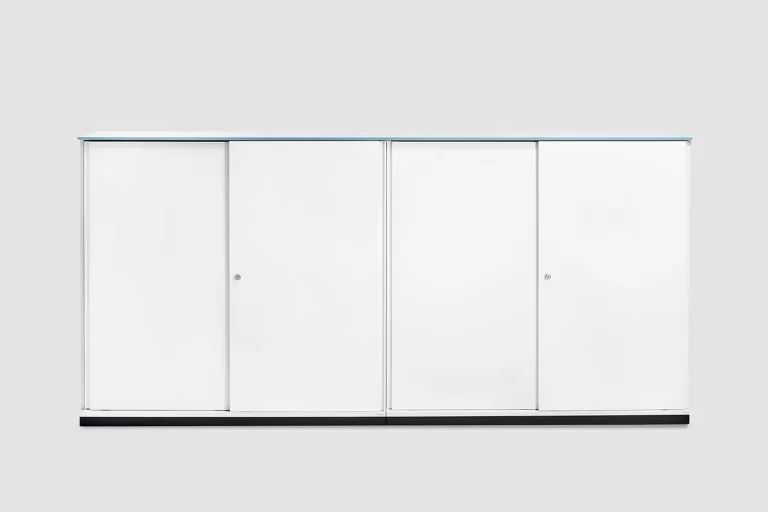 A picture of the k2 Storage unit in white colour, by Bene, distributed by Walls to Workstations.
